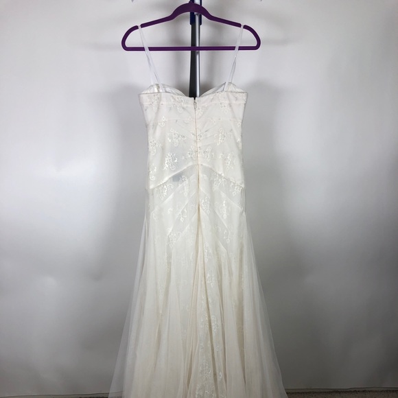 BCBG Ivory White Floral Gown - Picture 2 of 5